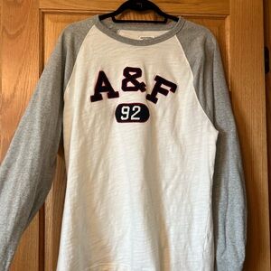 Abercrombie & Fitch White and Gray Vintage Mens Shirt